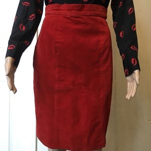 Vintage IOU leather - suede skirt